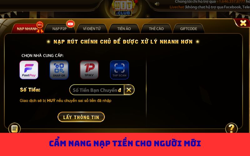 Cẩm nang nạp tiền cho người mới