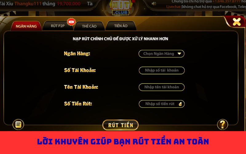 Lời khuyên giúp bạn rút tiền an toàn